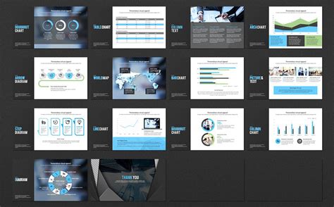 Modern Black Powerpoint Template For 25