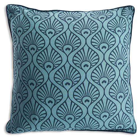 Cushion Cover - Teal Denim Blue Peacock Wave Large | Cushion cover, Floral cushions, Cushions