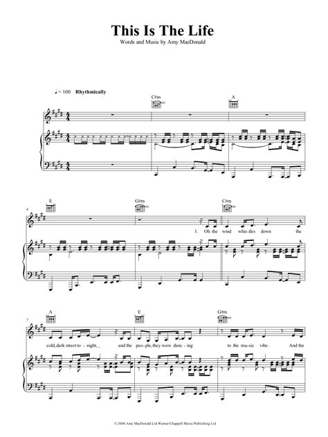 Amy Macdonald This Is The Life Sheet Music Pdf Notes Chords Pop