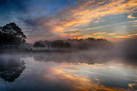 Sunrise On The Foggy Lake Photograph By Joe Myeress Fine Art America