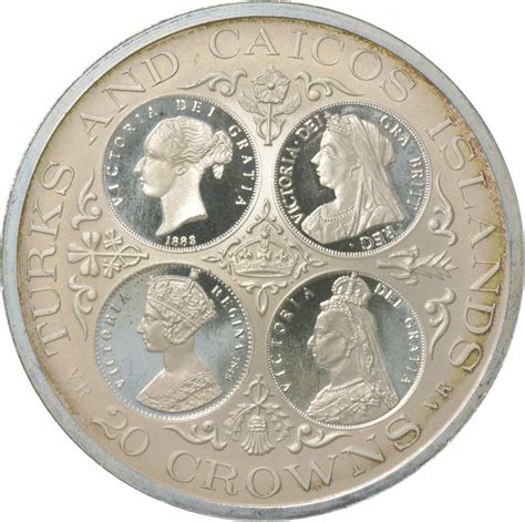 Silver Huge Turks And Caicos Islands Crowns World Silver