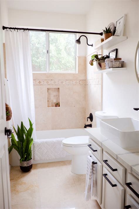 Discover small bathrooms, bathroom designs and decorating ideas to give you bathroom inspiration. Bathroom Makeover: Travertine Tune Up — FlippinWendy Design