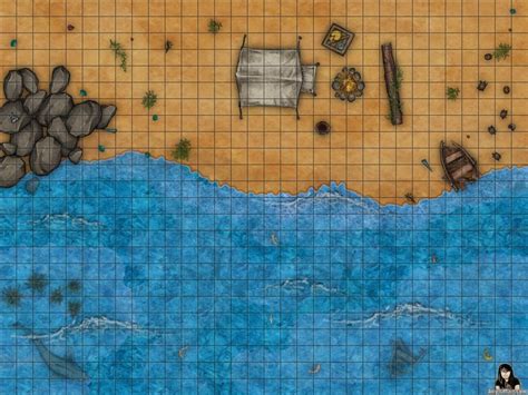 Beach Camp ⋆ Angela Maps Battle Maps For Dandd And Other Rpgs