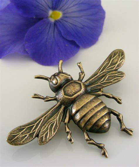 Vintage Brooch Bee Jewelry Bee Brooch Brass Jewelry