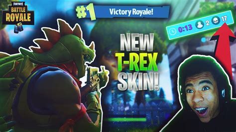 Winning My First Fortnite Solo Game With The New Rex Skin Fortnite