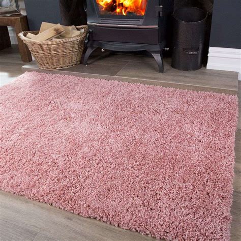 Blush Pink Shaggy Rug Living Room Rugs Kukoon Rugs Online