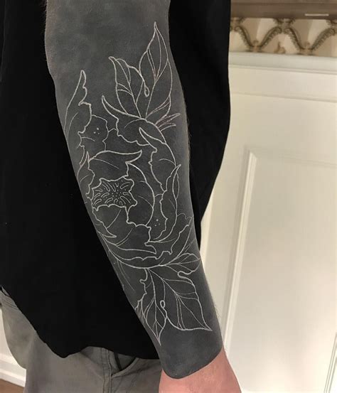 First Session Of White On This Blackworksleeve Blackout Tattoo Black Sleeve Tattoo Black