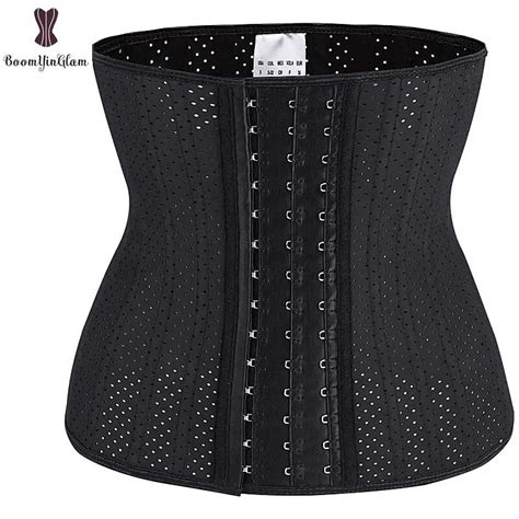 breathable smooth latex waist trainer 25 spiral steel boned corset underbust waist cincher hooks