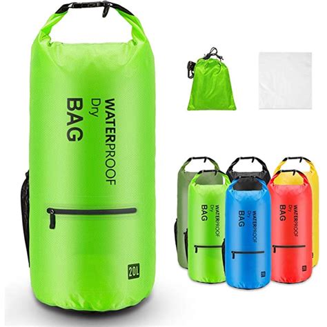 Altatac Waterproof Floating Dry Bag Backpack W2 Exterior Zip Pocket Drk Grn 20l