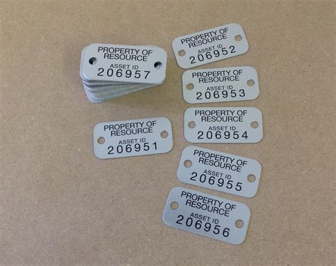 Digitally Printed Aluminium Asset Labels Featuring A Sequential