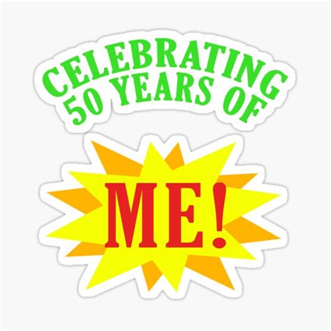 Celebrating 50th Birthday Sticker For Sale By Thepixelgarden Redbubble