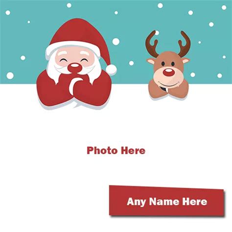 Christmas Santa Claus Cartoon Pictures Frame With Name