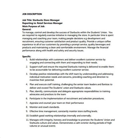 Store Manager Job Description Template - 7+ Free Word, PDF ...