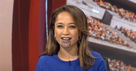 oriini kaipara first maori news presenter with chin tattoo