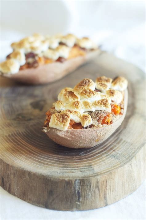 Twice Baked Sweet Potatoes With Brown Sugar Pecans
