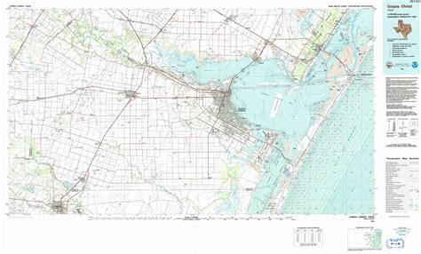 Corpus Christi Topographical Map 1100000 Texas Usa