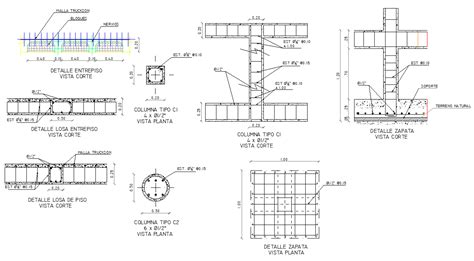 Foundation And Column Section Plan Detail Dwg File Cadbull