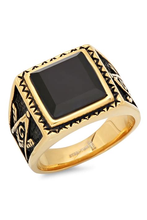 Black Onyx Etched Square Ring On Hautelook Black Onyx Square Rings