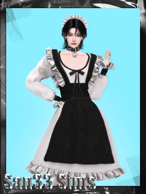 【333】male Maid Dress San33 Sims 4 Dresses Sims 4 Clothing Outfit Set
