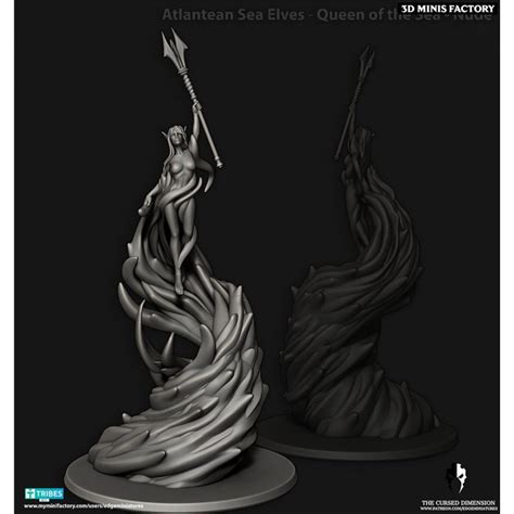 Queen Of The Sea Nude 01 Atlantean Sea Elves From Edge Miniatures