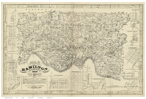 Hamilton County Ohio 1847 Old Map Reprint Old Maps