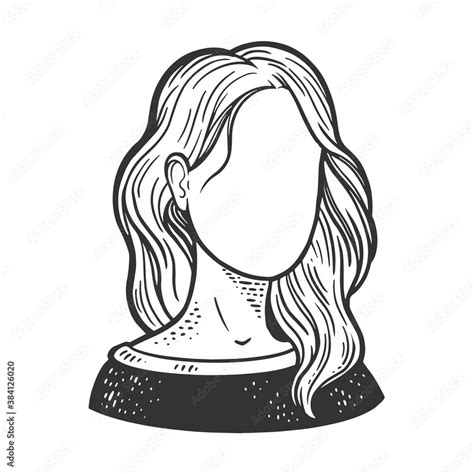 Female Woman Girl Face Template Without Eyes Nose And Mouth Sketch