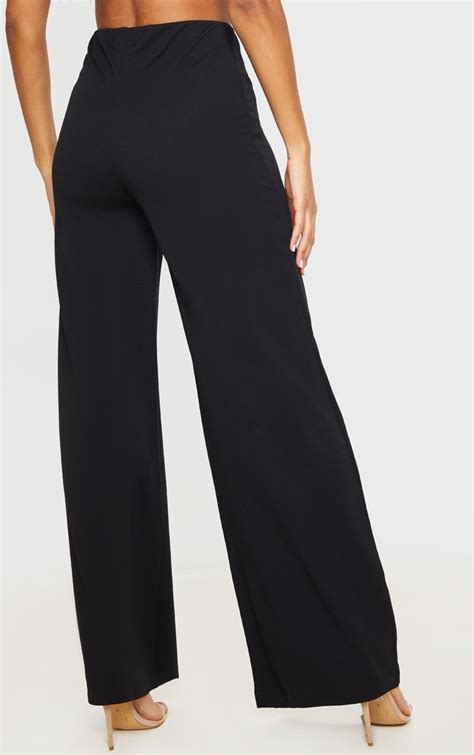 Black Wide Leg High Waisted Trousers Trousers Prettylittlething