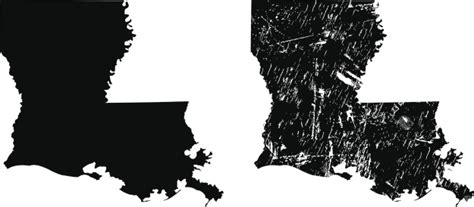 Silhouettes Of Two Louisiana Maps Stock Illustration Download Image