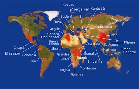 Mapa De Los Conflictos Tratados En El Observatori Solidaritat Ub