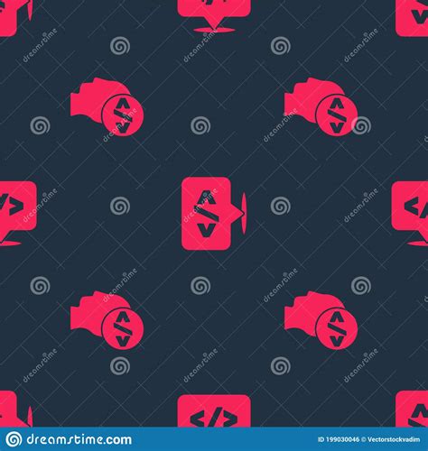 Set Front End Development And On Seamless Pattern Vector Stock Vector