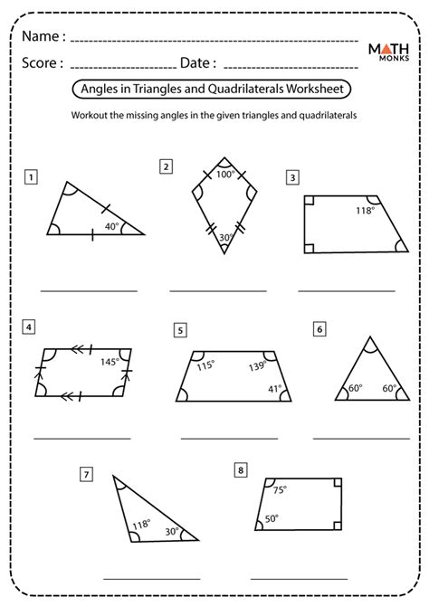 Grade 5 Geometry Worksheets Quadrilaterals K5 Learning 5th Grade