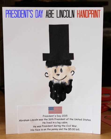 Presidents Day Abe Lincoln Handprint