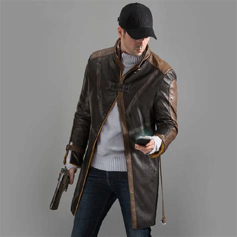 New High Quality Watch Dogs Aiden Pearce Cosplay Coat Jacket Trench Hat