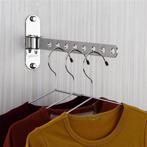 Rebrilliant Folding Wall Mounted Clothes Hanger Rack With Swing Arm