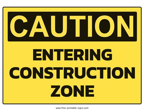 Printable Construction Signs For Kids