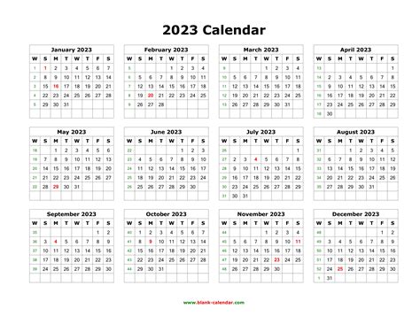 Printable 2023 Yearly Calendar With Week Numbers