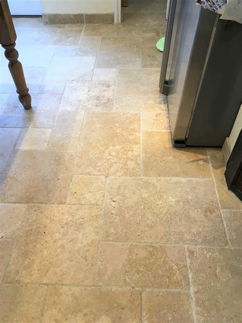 Deep Cleaning And Sealing A Travertine Kitchen Floor In Shepperton