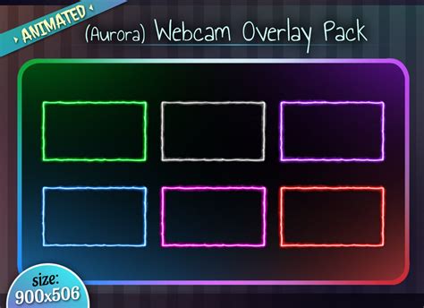 Webcam Overlay Webcam Rahmen Neon Aurora Custom Twitch Etsy