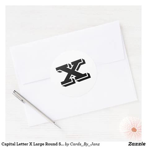 Capital Letter X Large Round Stickers By Janz Lettering