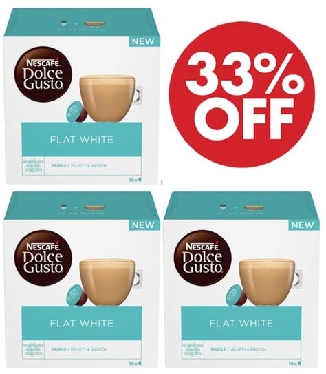 Nescafe Dolce Gusto Flat White Coffee Pods Pack Of 3 Total 48