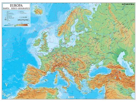 Harta Fizico Geografica A Europei Harta