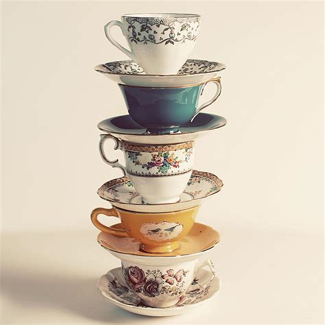 Vintage Tea Cup Stack Photo Photograph By Elle Moss