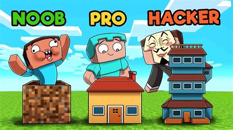 Minecraft Noob Vs Pro Vs Hacker House 10 Sec Vs 1 Min Vs 10 Min