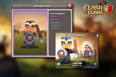 Latest Pixel Champion Limited Edition Hero Skin In Clash Of Clans