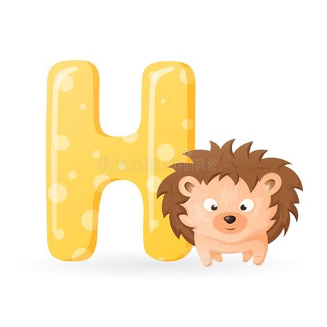 Vector Isolated Cartoon Illustration Of English Alphabet Letter H With