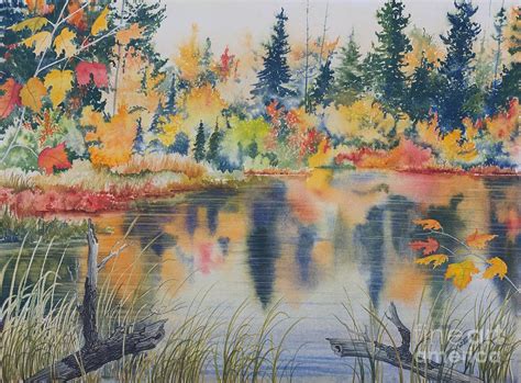 Reflective Pond In Fall Painting By Gary Mcdonnell Fine Art America