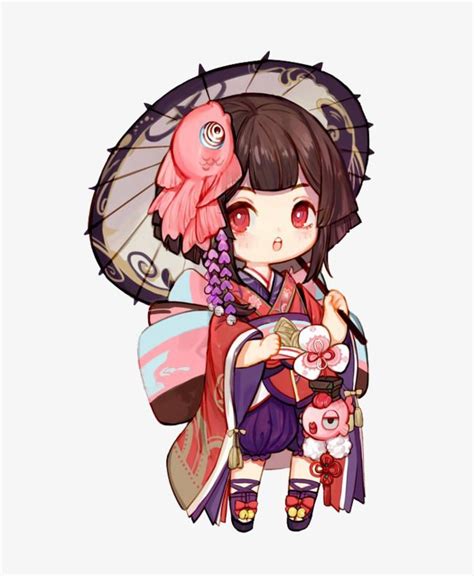 Kimono Anime Girl With Umbrella