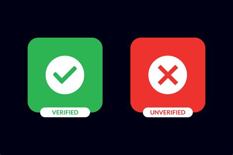 Verified And Unverified Button With Check Mark And Cross Mark Icon