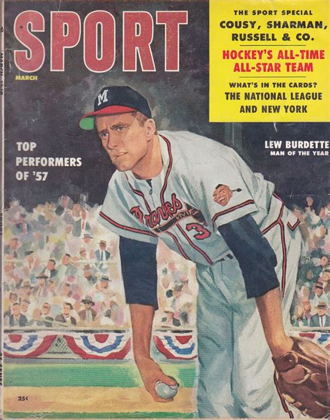 Vintage Sport Magazine March1958 Lew Burdette Braves Baseball