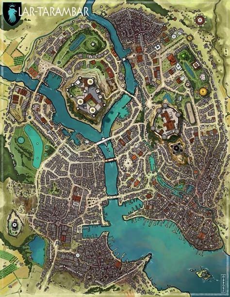 Dnd City Map By Water Fantasy City Map Fantasy World Map Fantasy City